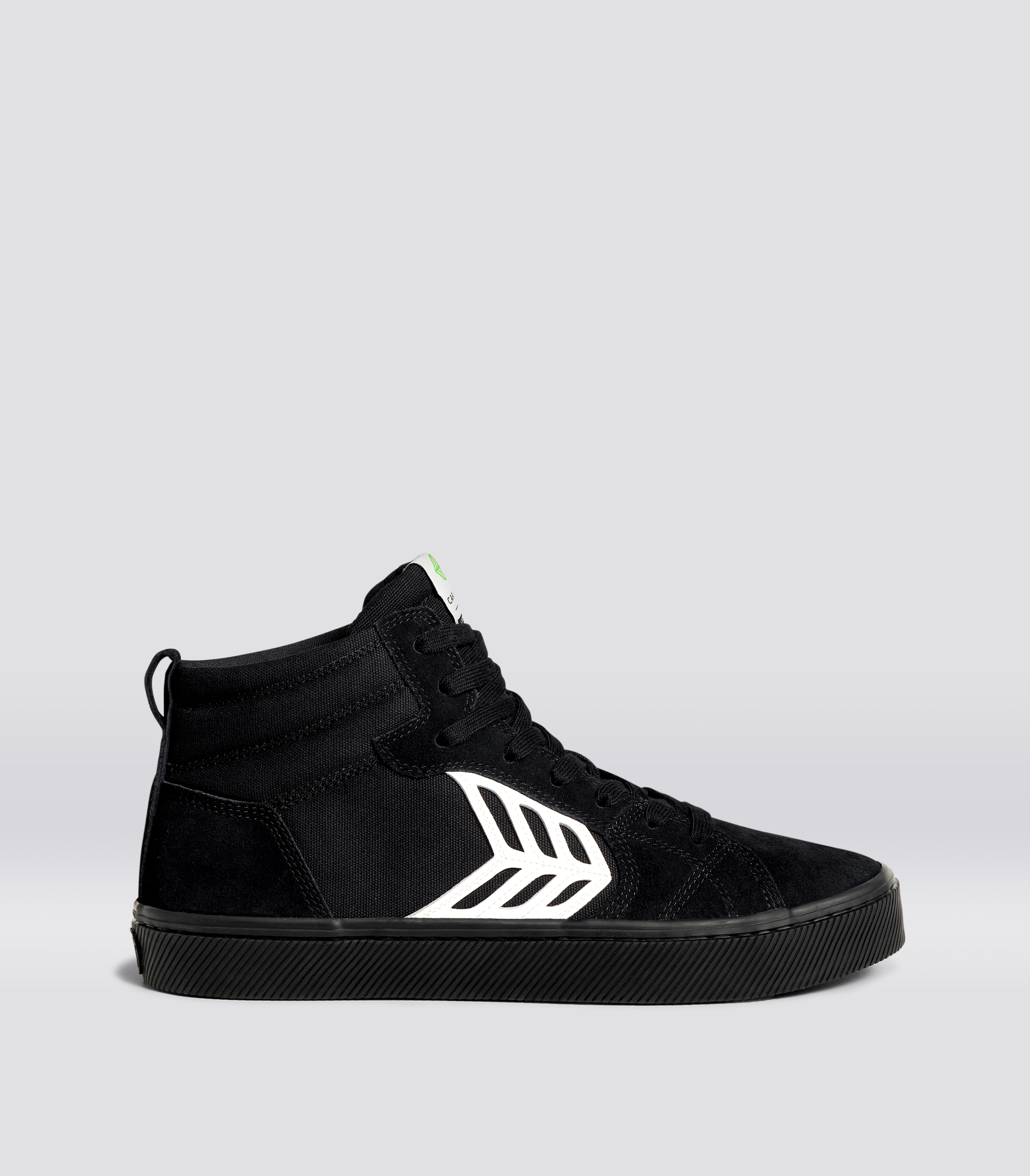 CATIBA PRO High All Black Suede and Canvas Ivory Logo Sneaker Women